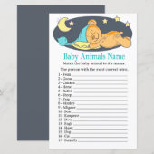 Sleepy teddy beer Baby Animals Name Game (Voorkant / Achterkant)