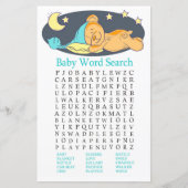 Sleepy teddy beer Baby shower Word Search Game (Voorkant)