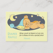 Sleepy teddy beer Diaper Raffle Tickets (Voorkant)