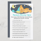 Sleepy teddy beer Nursery Rhyme Quiz baby shower g (Voorkant / Achterkant)