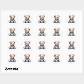 Sleepy Teddy Ronde Sticker (Vel)