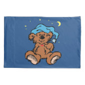 Sleepy Time Teddy Bear Blue Night Pet Kussensloop (Achterkant-Links)