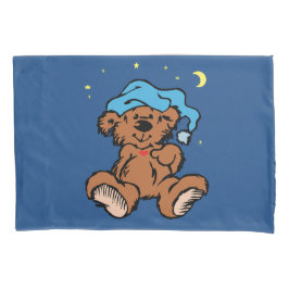 Sleepy Time Teddy Bear Blue Night Pet Kussensloop