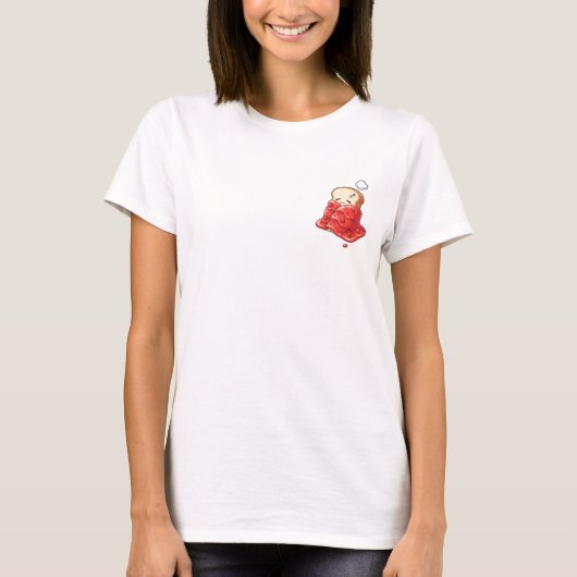 Sleepy Toast Slice Snug in a Glossy Strawberry Jam T-shirt (Voorkant)