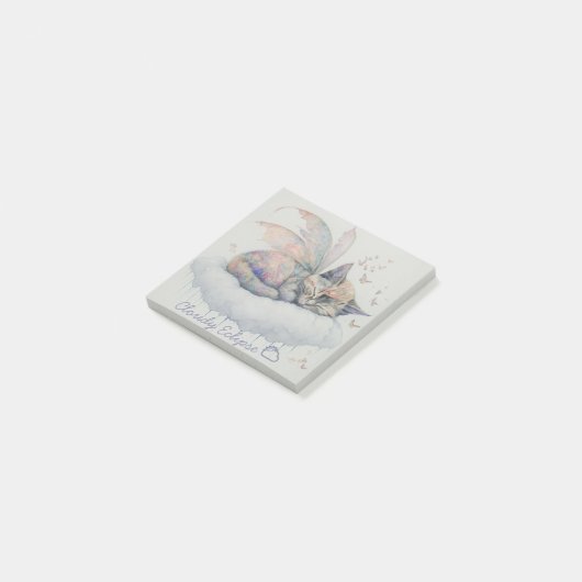 Sleepy Tortie Fairy Post-it® Notes (Schuin)