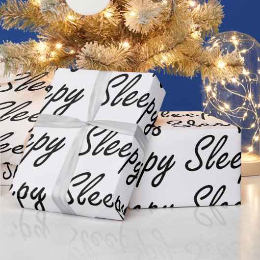Sleepy Typografie Cadeaupapier (Feestdagen)