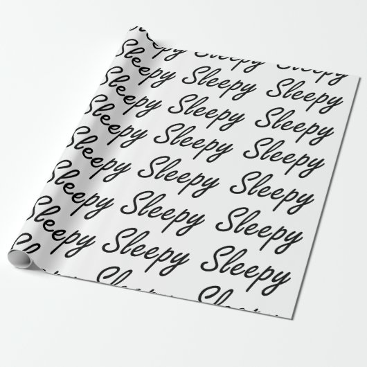 Sleepy Typografie Cadeaupapier (Uitgerold)