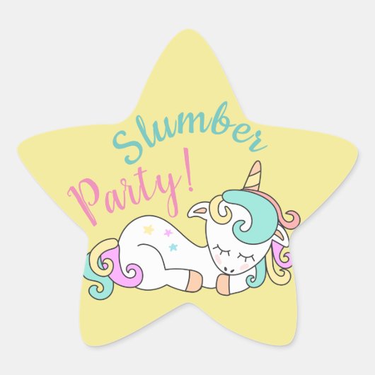 Sleepy Unicorn Slumber Party Stickers Persoonlijk (Voorkant)