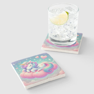 Sleepy Unicorne Valentijnsdag Gift Sierkussen Stenen Onderzetter