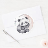 Sleepy Waterverf Moon Baby Panda Beer Ronde Sticker (Envelop)