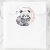 Sleepy Waterverf Moon Baby Panda Beer Ronde Sticker (Tas)