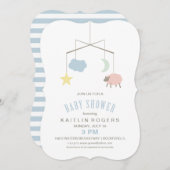 Sleepy Wieg Mobile Baby shower Invitation Kaart (Voorkant / Achterkant)