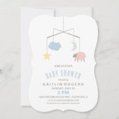 Sleepy Wieg Mobile Baby shower Invitation Kaart (Voorkant)