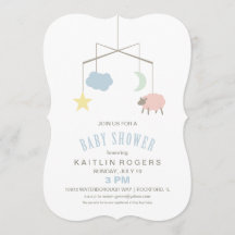 Sleepy Wieg Mobile Baby shower Invitation