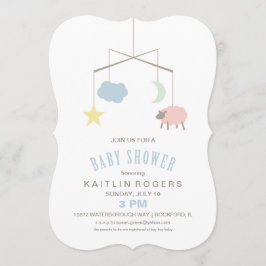 Sleepy Wieg Mobile Baby shower Invitation Kaart