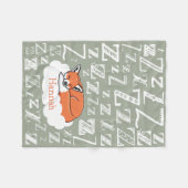 Sleepy Woodland Fox Zzz, Persoonlijke naam van het Fleece Deken (Voorkant (Horizontaal))