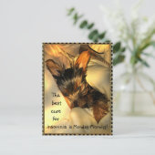 Sleepy Yorkie Briefkaart (Staand voorkant)
