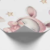 Sleepyhead Waterverf Bunny Baby shower Pattern Cadeaupapier (Hoek)