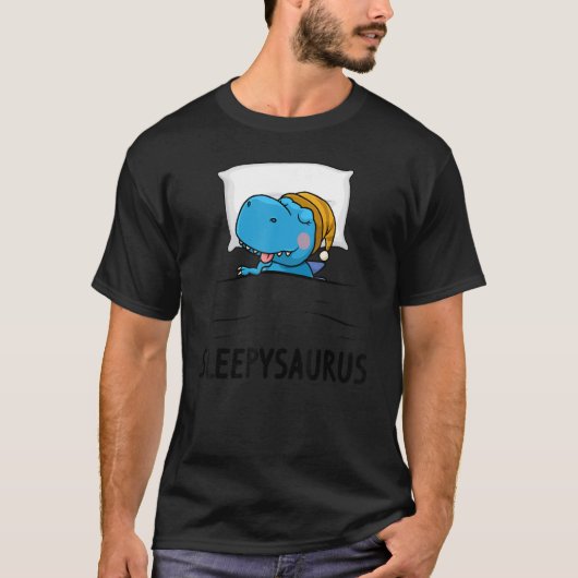 Sleepysaurus nigh Dinosaur Dino Rex nachtgown Slee T-shirt (Voorkant)