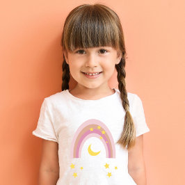 'Sleepytime Rainbow', Meisjes Schattige Boho Pink  T-shirt