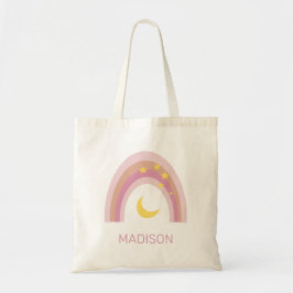 'Sleepytime Rainbow', Meisjes Schattige Boho Pink  Tote Bag