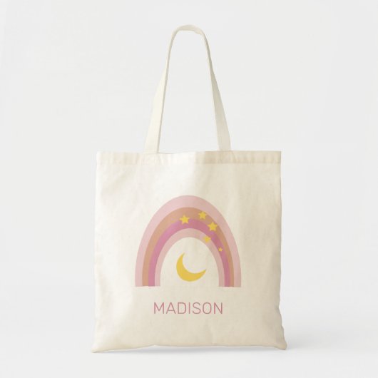 'Sleepytime Rainbow', Meisjes Schattige Boho Pink  Tote Bag (Voorkant)