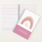 'Sleepytime Rainbow', Schattige Boho Pink op maat Notitieboek (Binnen)