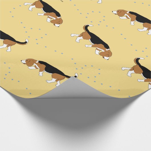 Sleepytown Beagles Wrapping Paper (Geel BG) Cadeaupapier (Hoek)