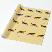 Sleepytown Beagles Wrapping Paper (Geel BG) Cadeaupapier (Uitgerold)
