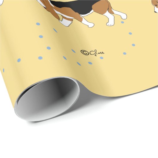 Sleepytown Beagles Wrapping Paper (Geel BG) Cadeaupapier (Rol Hoek)