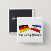 Sleeswijk-Holstein, Duitsland Vlagtegels Vierkante Button 5,1 Cm (Voorkant /achterkant)