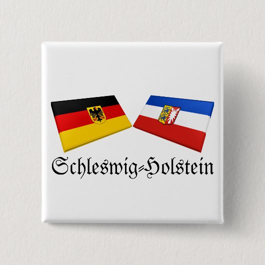Sleeswijk-Holstein, Duitsland Vlagtegels Vierkante Button 5,1 Cm (Voorkant)