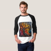 Sleeve Raglan T-shirt met een art expressie -4 (Voorkant volledig)