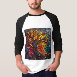 Sleeve Raglan T-shirt met een art expressie -4