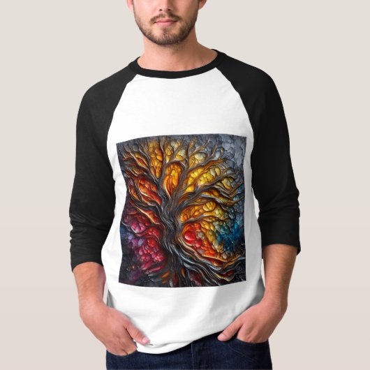 Sleeve Raglan T-shirt met een art expressie -4 (Voorkant)