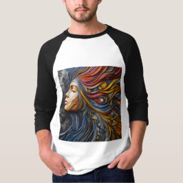 Sleeve Raglan T-shirt met een art expressie -5