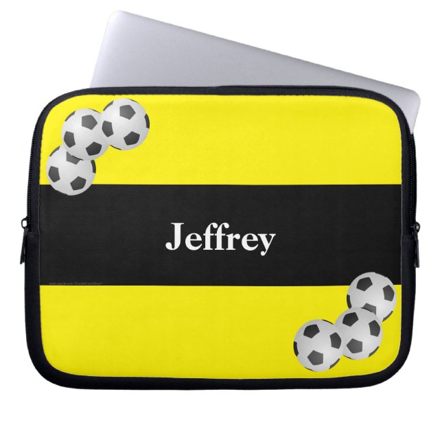 Sleeve voor gamelaptop, geel en zwart (Voorkant)