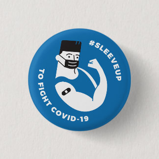 #sleeveup to Fight COVID-19 - Masc Blue Ronde Button 3,2 Cm