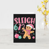 Sleigh 67 Gingerbread Christmas Six Seven Meme Vir Kaart (Gele Bloem)