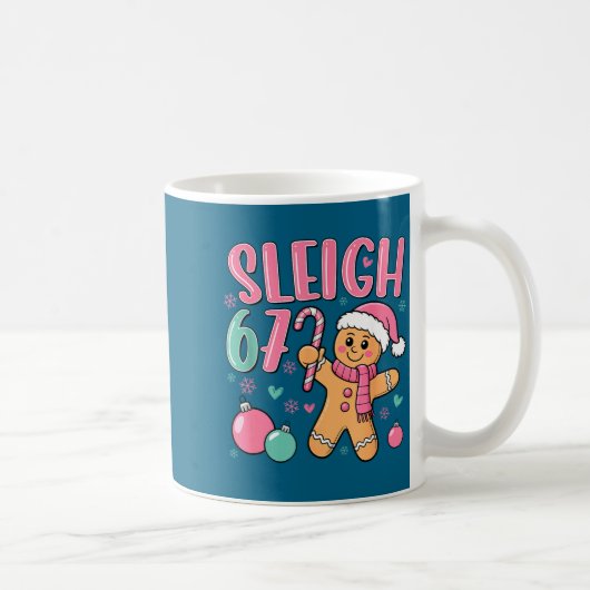 Sleigh 67 Gingerbread Christmas Six Seven Meme Vir Koffiemok (Rechts)