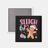 Sleigh 67 Gingerbread Christmas Six Seven Meme Vir Magneet (Voorkant / Achterkant)