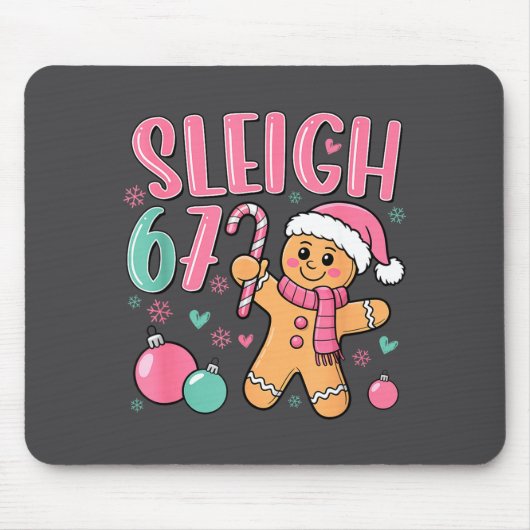 Sleigh 67 Gingerbread Christmas Six Seven Meme Vir Muismat (Voorkant)