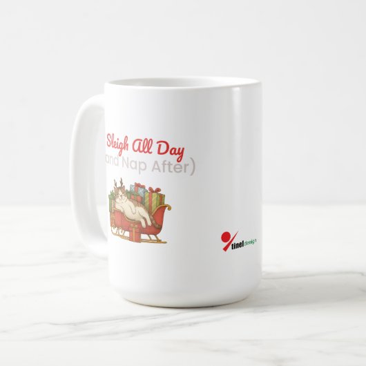 Sleigh All Day and Nap After Funny Christmas Koffiemok (Voorkant links)