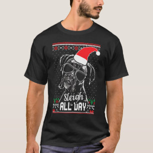 Sleigh All Day Boxer Dog Kerstmis T-shirt