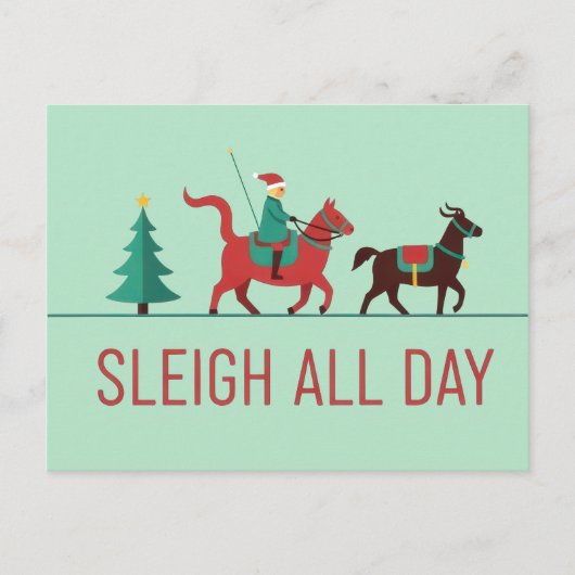 Sleigh All Day Christmas Briefkaart (Voorkant)