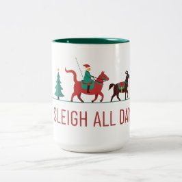 Sleigh All Day Christmas Tweekleurige Koffiemok