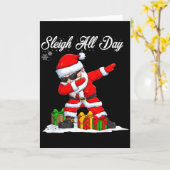 Sleigh All Day Dabbing Santa Funny Christmas Xmas  Kaart (Gele Bloem)