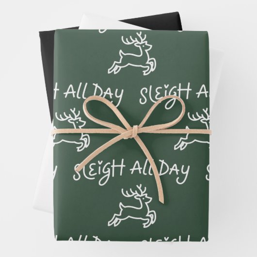 Sleigh All Day Funny Christmas Holiday Party  Inpakpapier Vel (In situ)