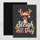 Sleigh All Day Grappige Rendieren Kerstliefhebbers Kaart (Voorkant / Achterkant)