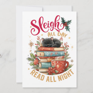 Sleigh All Day Lees All Night  Feestdagenkaart